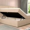 DREAMEA Boxspringbed | Complete Decoratieve Beddenset Met Hoofdbord + Opbergruimte + Matras + Dekmatras - 160 X 200 Cm - Beige - Loumia Van Dreamea