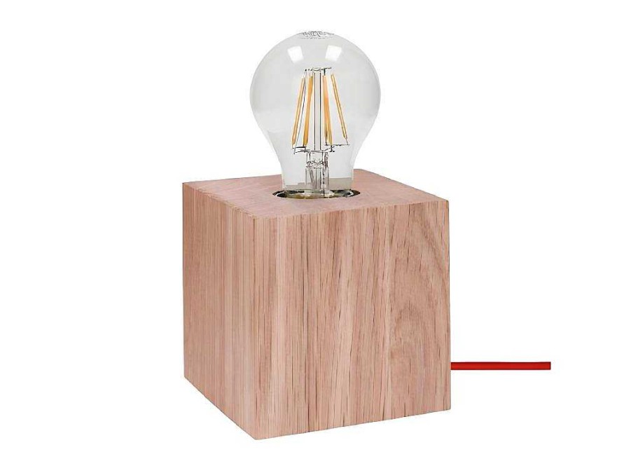 EPIKASA Lamp | Trongo Tafellamp, Eik, Rood, 10X10X10 Cm, Epikasa