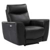 Vente-unique Set Zitbank + Fauteuil | Elektrische Relax-Driezitsbank En -Fauteuil Van Zwart Vaarsleer Damon