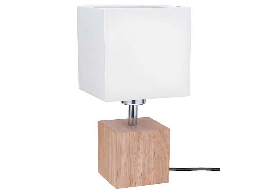 EPIKASA Lamp | Trongo Tafellamp, Eik, Wit, Antraciet, 15X15X31 Cm, Epikasa