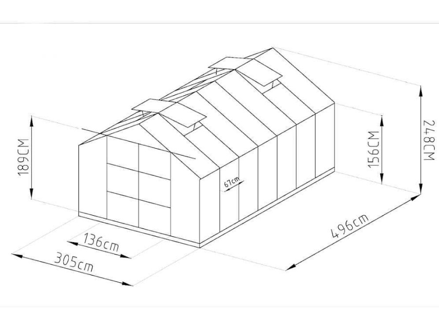 EXPERTLAND Tuinkas | Tuinkas Van Polycarbonaat 15 M Oxalis Met Basis