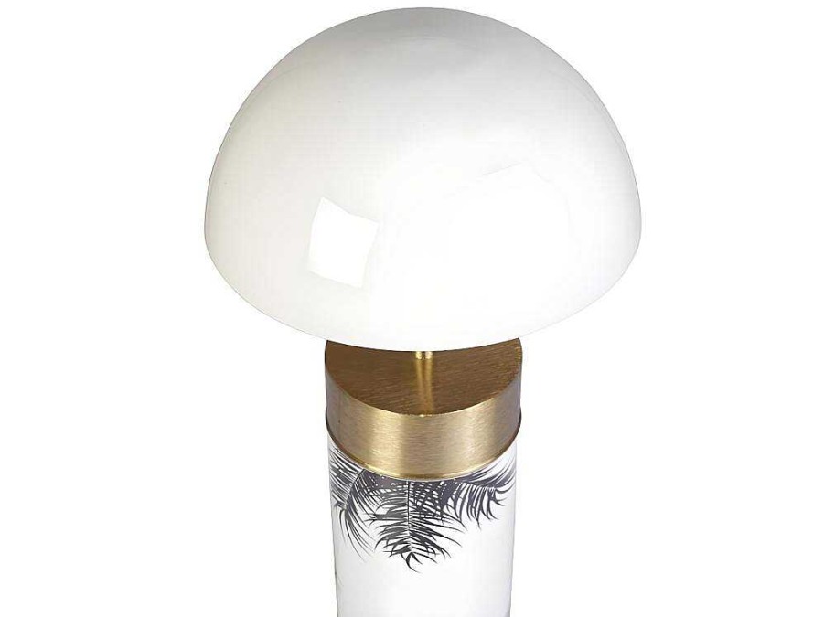 OZAIA Lamp | Staande Lamp Champignon Art-Decostijl Agaric - Ijzer - H54Cm - Wit, Goudkleurig En Zwart