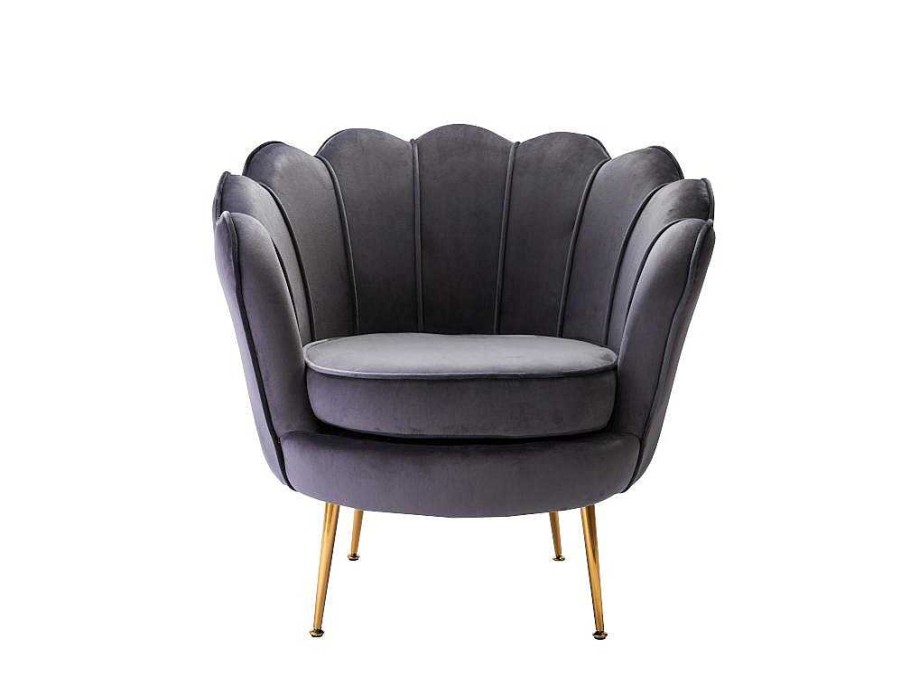 PASCAL MORABITO Fauteuil Stof Fluweel / Suedine | Fauteuil Van Fluweel Dandelion - Antraciet - Van Pascal Morabito