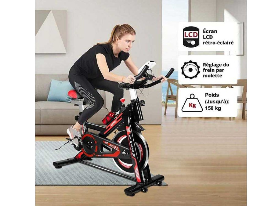 Vente-unique Fitness | Spin Bike Stationaire Indoor Cycling Bike Met Riemaandrijving 8Kg Vliegwiel