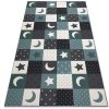 RugsX Kindervloerkleed | Tapijt Voor Kinderen Stars Sterren, Sterretje , Kinderen, Turkoois / 300X450 Cm