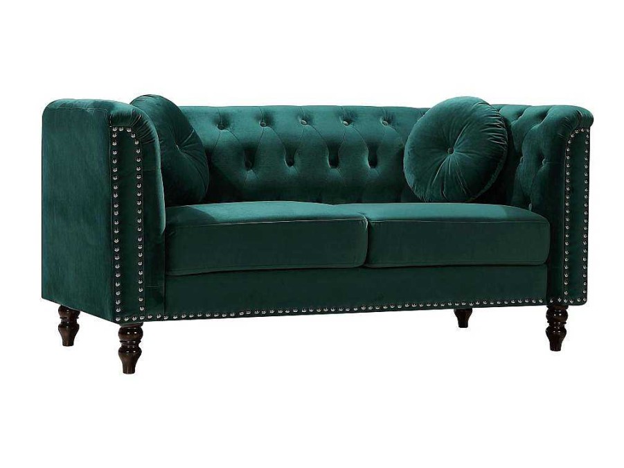 Vente-unique Chesterfield Zitbank | 2-Zitsbank Smaragdgroen Fluweel Turner