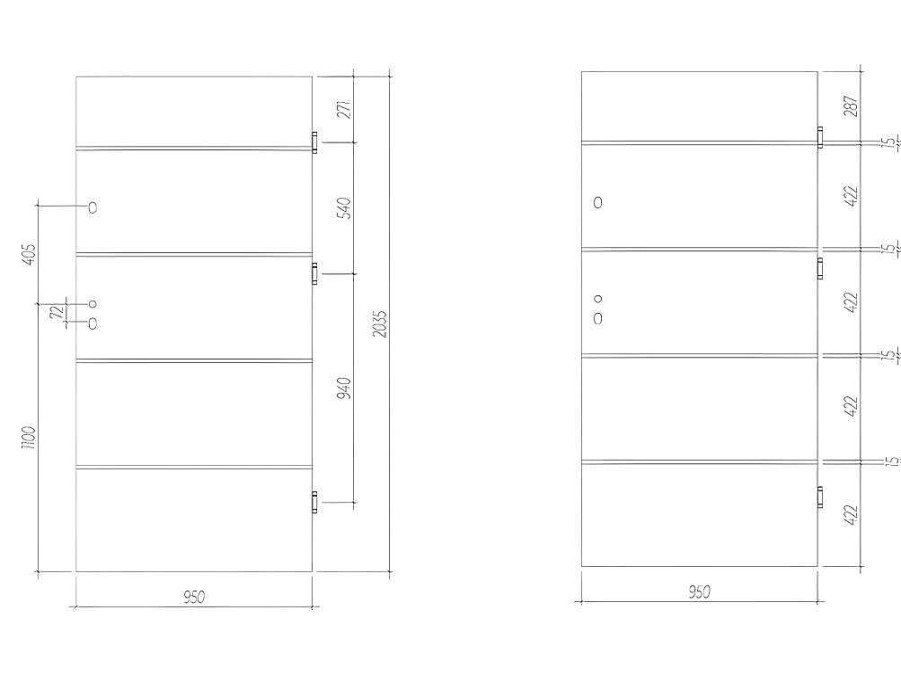 Vente-unique Voordeur | Inox Toegangsdeur H207 X B100 Cm Eik Effect - Rechts - Naxara