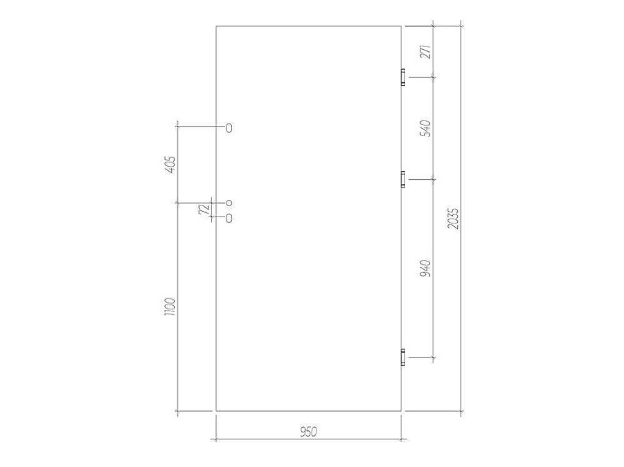 Vente-unique Voordeur | Deur Van Staal H.207 X B.100 Cm Wit - Links Duwen - Agueda