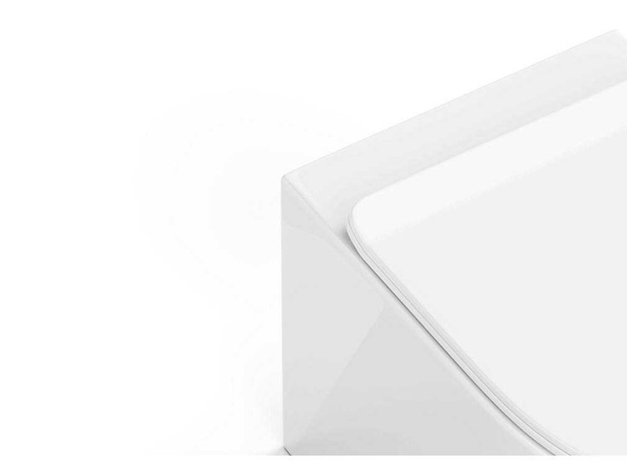 Vente-unique Hangend Toilet | Set Voor Hang-Wc Met Decoratief Voorwandsysteem - Glanzend Wit - Javoine