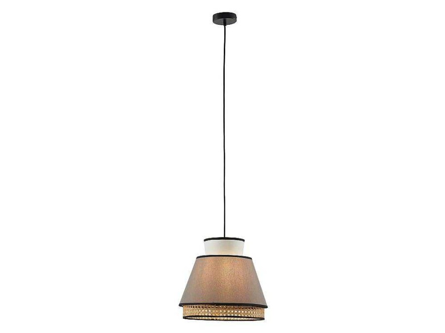 OZAIA Hanglamp | Scandinavische Rieten Hanglamp - Naturel En Warmgrijs - D35 X H120 Cm - Klaus