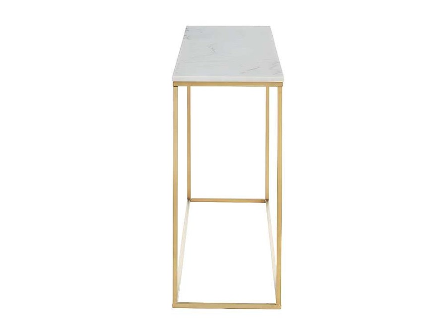 PASCAL MORABITO Sidetable | Design Sidetable Aretha - Marmer En Metaal - Wit En Goudkleurig - Van Pascal Morabito