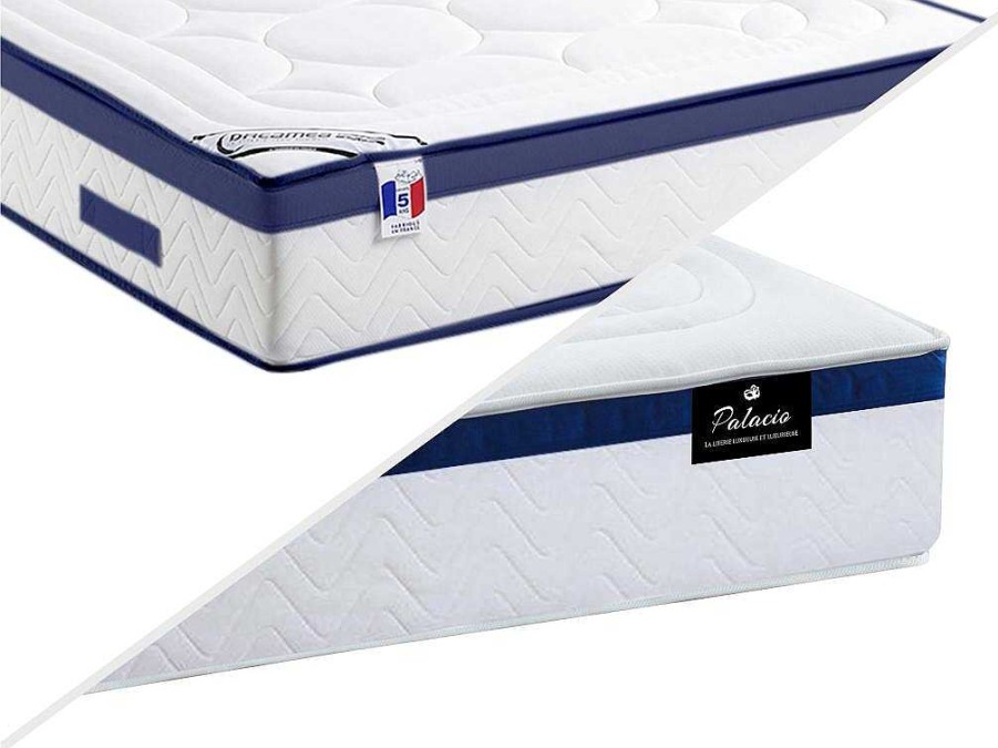 Palacio Set Matras En Lattenbodem | Bedset 180 X 200 Cm - Witte Bedbodem Met Opbergruimte + Matras Met Pocketveren - Marquis Van Dreamea Play