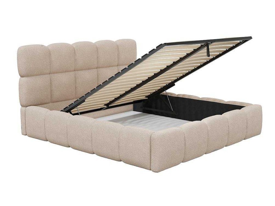 PASCAL MORABITO Tweepersoonsbed | Kofferbed - 180 X 200 Cm - Teddy-Stof - Beige - Damado - Van Pascal Morabito