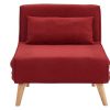 Vente-unique Uitklapbare Fauteuil | Fauteuil Met Bed Optie Posio Van Stof - Rood