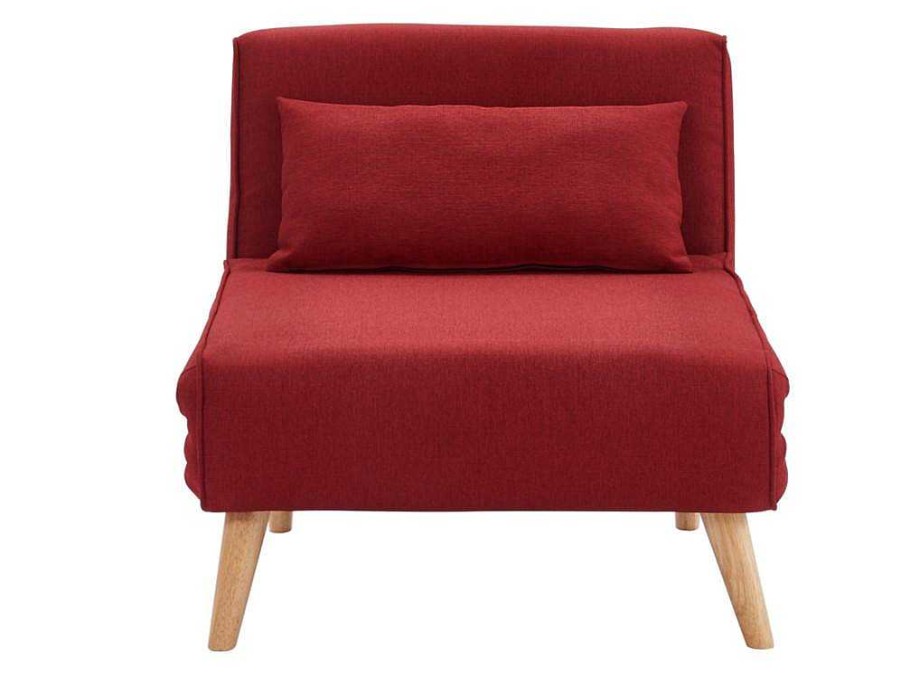 Vente-unique Uitklapbare Fauteuil | Fauteuil Met Bed Optie Posio Van Stof - Rood