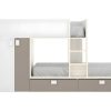 Vente-unique Kinderbed Stapelbed | Stapelbed Met Ingebouwde Kast En Opbergruimte 2X90X190Cm - Wit, Eiken En Taupe + Matras - Juanito