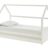 Vente-unique Bed Met Slaaplade | Uitschuifbed 2 X 90 X 190 Cm - Grenen - Wit + Matras - Hurra