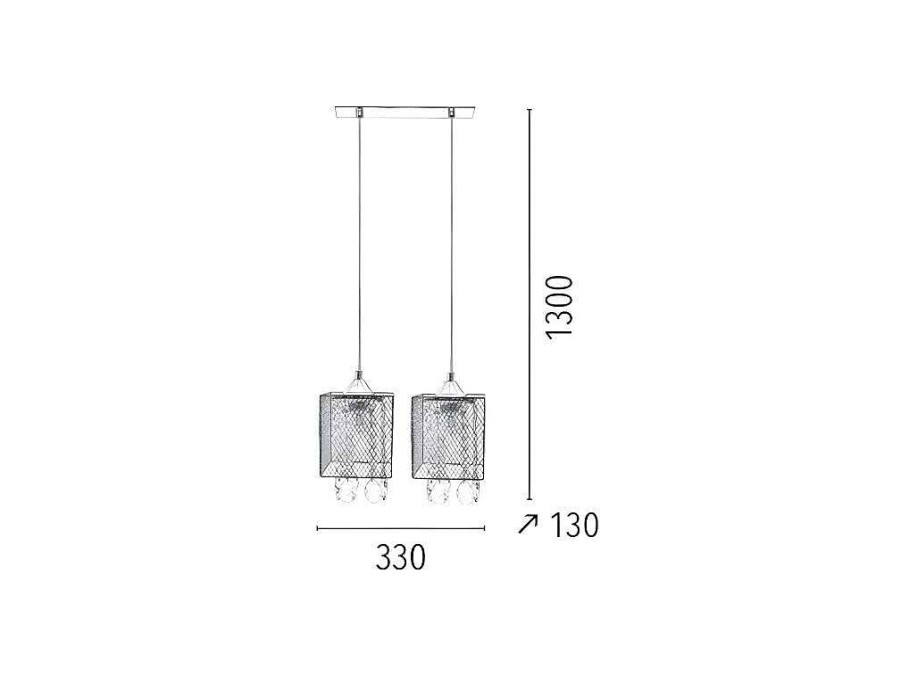 EPIKASA Hanglamp | Gracja Hanglamp, Chroom, 33X13X130 Cm, Epikasa