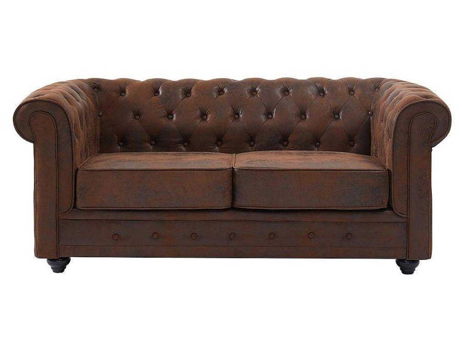 Vente-unique 2En 3-Zitsbank | Tweezitsbank Chesterfield Van Microvezel Met Vintage Look