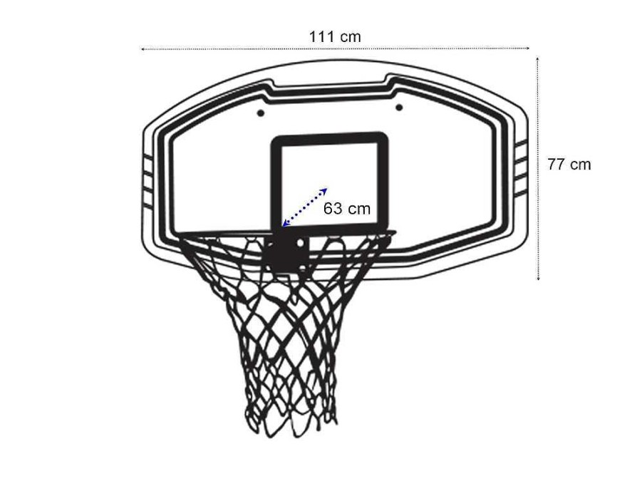 Vente-unique Spel Voor Buiten | Basketbalnet Voor Aan De Muur, Wit - B111 X H77 Cm - Bemidji