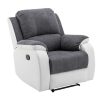 Vente-unique Relaxfauteuil | Relaxfauteuil Van Microvezel En Grijs En Wit Kunstleer Brody