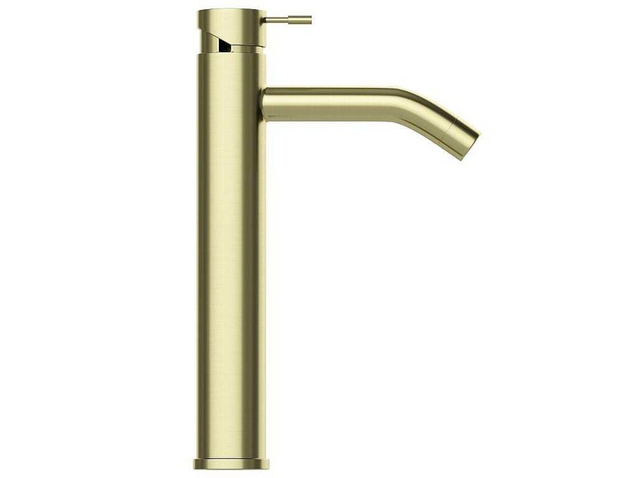 Shower & Design Kraan | Hoge Mechanische Mengkraan Met Afgerond Uiteinde - Goud Met Satijnglans - Arlanza