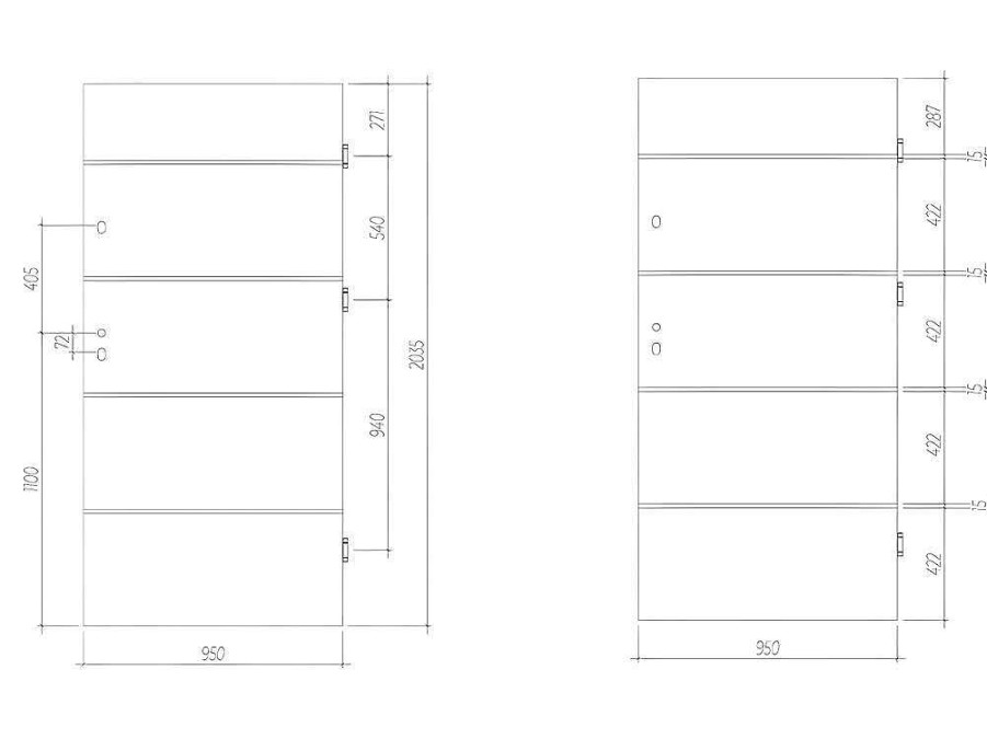 Vente-unique Voordeur | Deur Van Massief Staal En Inox H.207 X B.100 Cm Antraciet - Links Duwen - Naxara