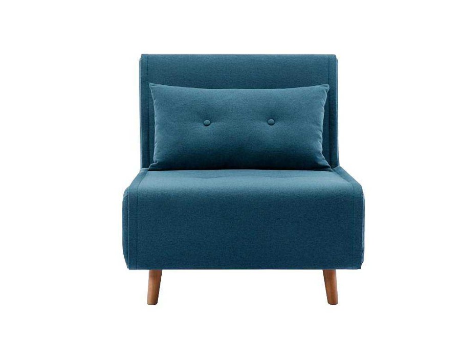 Vente-unique Uitklapbare Fauteuil | Slaapfauteuil Van Blauwe Stof Uribia