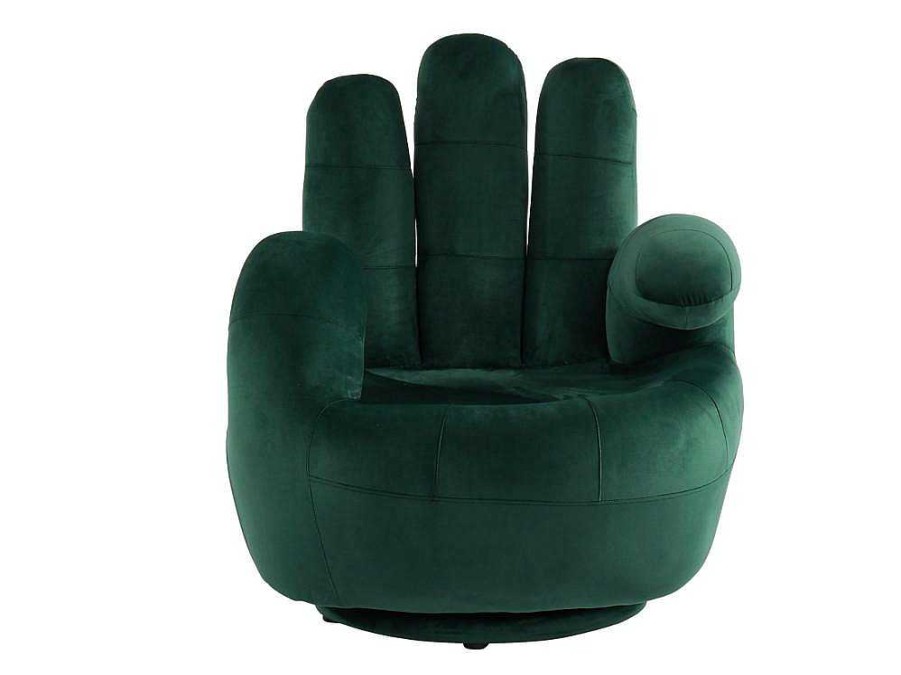 Vente-unique Handstoel | Draaibare Fauteuil Hand Catchy Van Fluweel - Spargroen