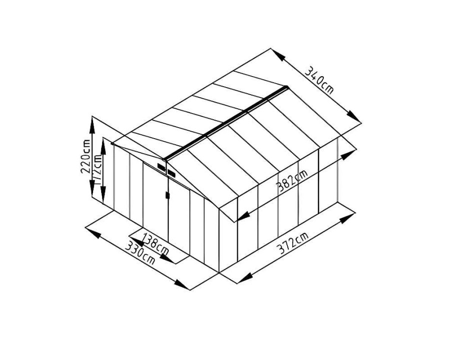 EXPERTLAND Tuinhuis | Tuinhuisje Van Grijs Gegalvaniseerd Staal Archer - 12,99 M