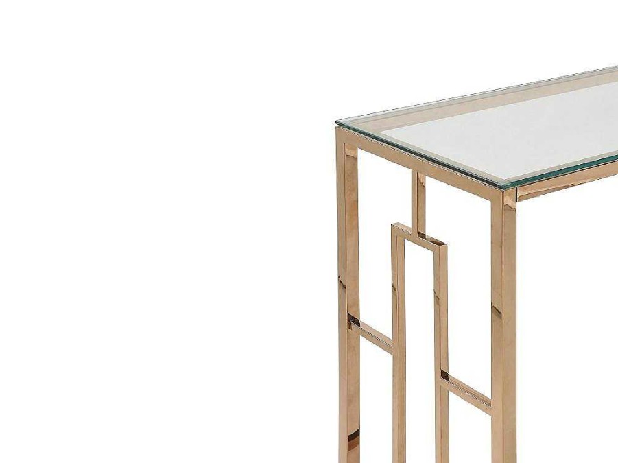 PASCAL MORABITO Sidetable | Sidetable Clotilde - Gehard Glas En Staal - Koperkleurig - Van Pascal Morabito