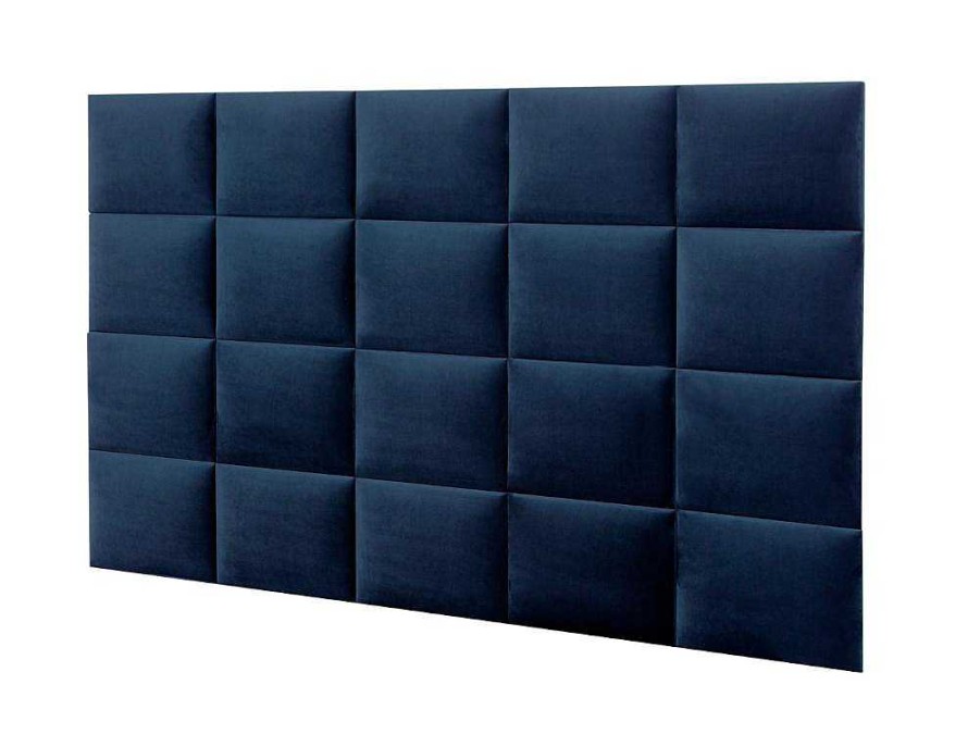 PASCAL MORABITO Hoofdeinde En Brugkast | Hoofdeinde Wandpanelen Bartel - 200 Cm - Fluweel - Blauw - Van Pascal Morabito