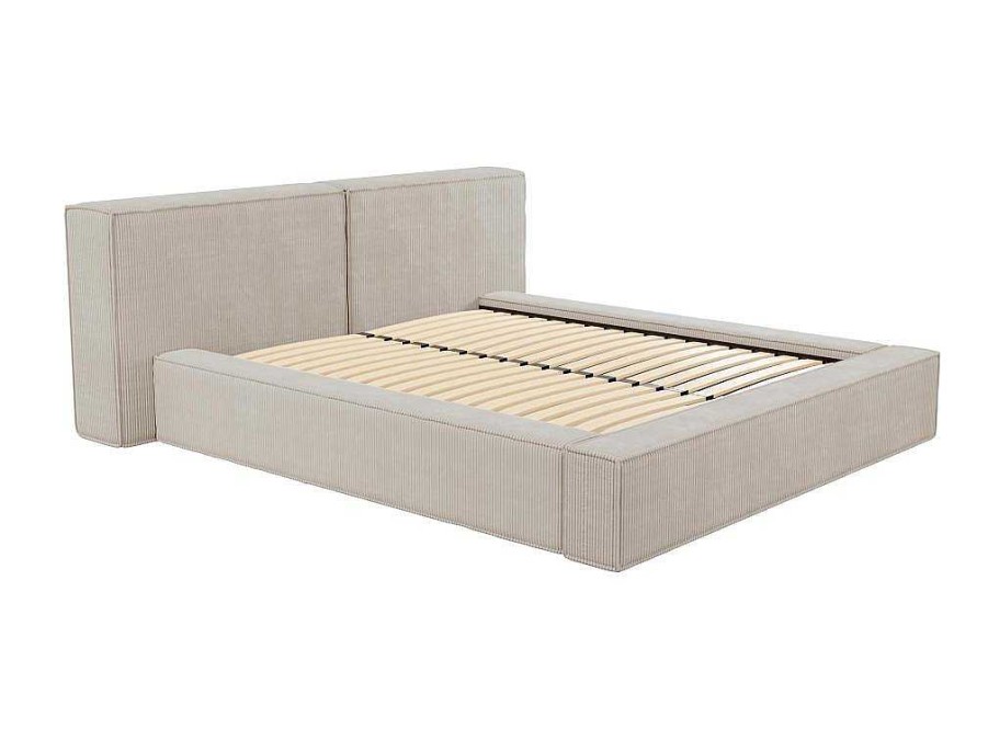 PASCAL MORABITO Tweepersoonsbed | Kofferbed 160 X 200 Cm - Corduroy - Beige - Timano - Van Pascal Morabito