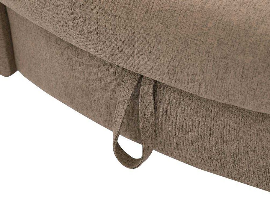 Vente-unique Chaise Longue | Slaapbank Van Bruine Stof Met Opbergruimte - Hoek Links - Penelope