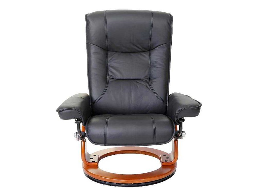 Vente-unique Fauteuil Leer | Halifax Fauteuil, Zwart, Honingkleurig