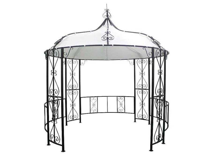 EXPERTLAND Prieel, Pergola, Gazebo En Kiosk | Smeedijzeren Tuinkiosk Van Metaal Tilcara - D300 X H290 Cm - Zwart