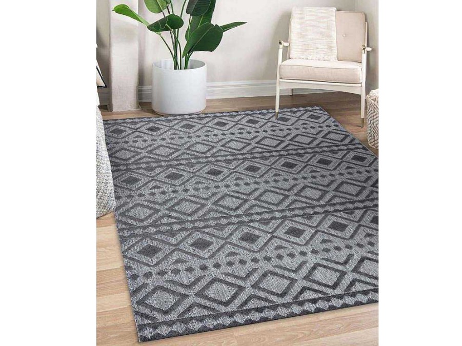 RugsX Groot Tapijt | Tapijt Structureel Sole D3852 Boho, Diamanten Plat Geweven, Twee Poolh 200X290 Cm