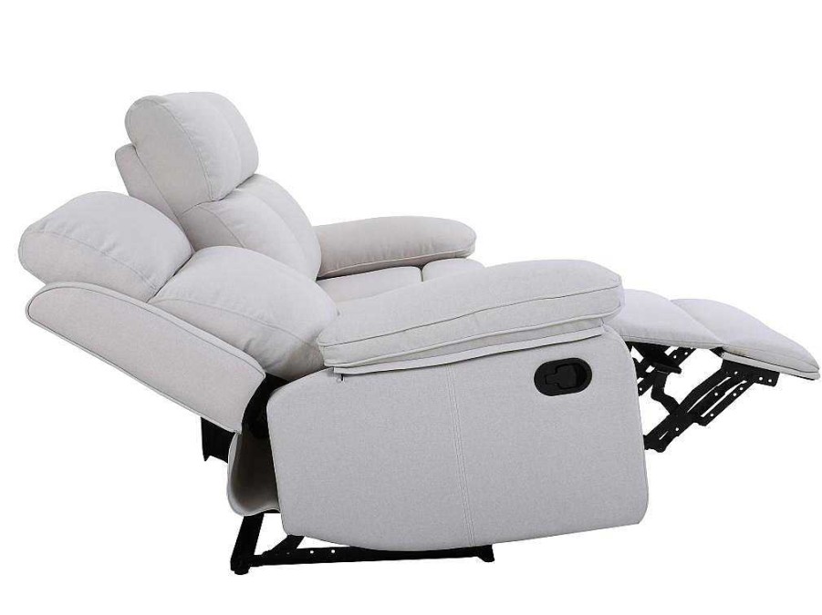 Vente-unique Relaxbanken Met Manuele Relaxfunctie | 3-Zits-Relaxbank Van Beige Stof Lana