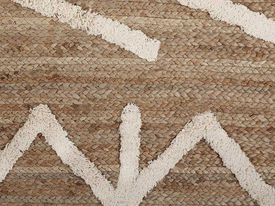 OZAIA Woonkamertapijt | Tapijt Van Handgeweven Jute En Katoen - 160 X 230 Cm - Naturelkleurig En Wit - Garland