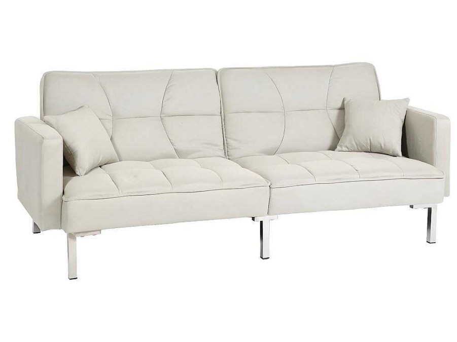 Vente-unique Klik-Klak En Bz Slaapbank | Slaapbank Mcw-K65, Stof/Textiel Creme-Beige