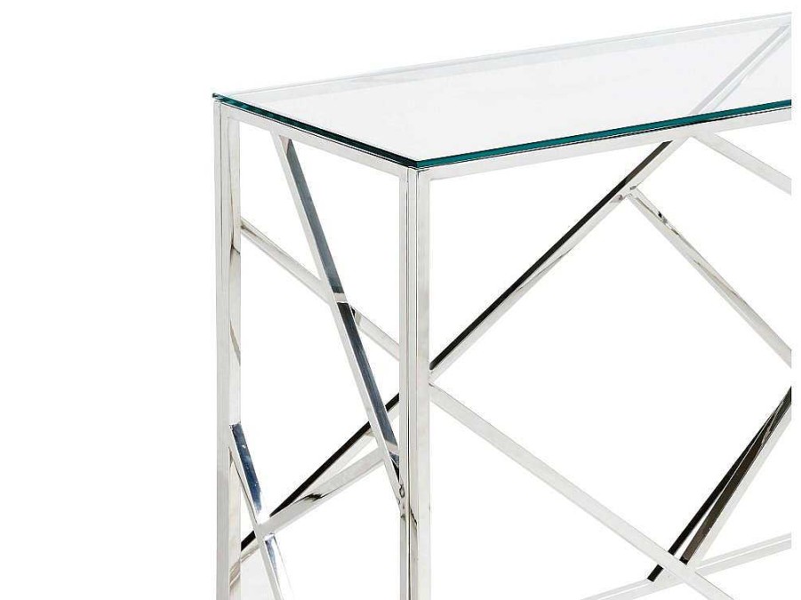 PASCAL MORABITO Sidetable | Sidetable Athena - Gehard Glas En Staal - Chroomkleurig - Van Pascal Morabito