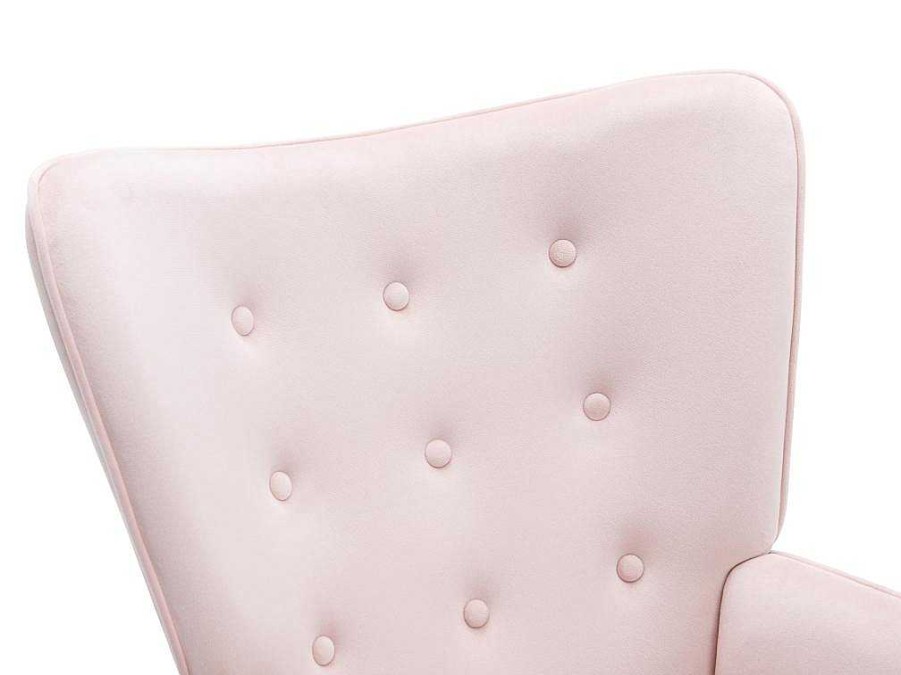 Vente-unique Fauteuil Stof Fluweel / Suedine | Fauteuil Van Roze Velours Vately