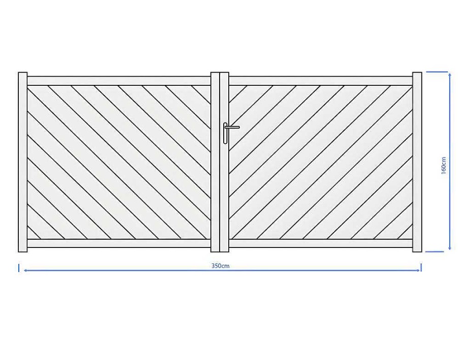 EXPERTLAND Hekjes & Poorten | Vleugelpoort - Vol Aluminium - L350 X H160 Cm - Antraciet - Zerano