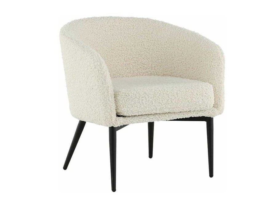 Venture Home Fauteuil Met Holle Rugleuning | Fluffy Fauteuil Teddy Wit.