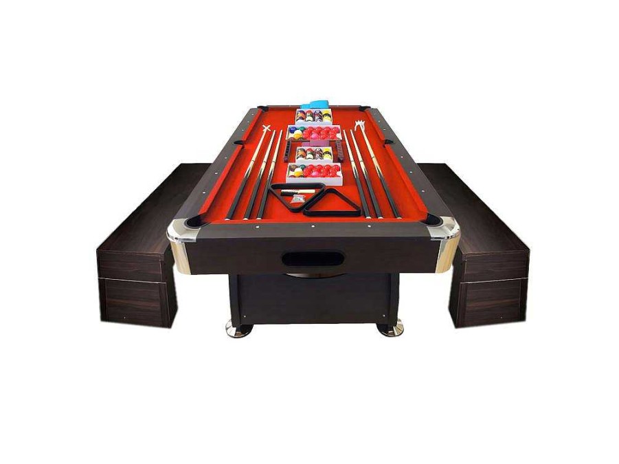 ELITESHOPPING Spel Voor Binnen | Biljarttafel 8 Voet Met Containerbank Viper Red