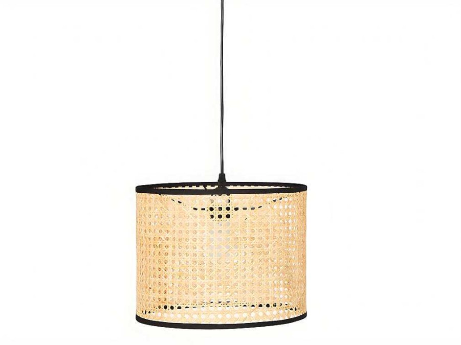 OZAIA Hanglamp | Gevlochten Hanglamp Neirobi - Etnische Stijl - Ijzer En Rotan - D30 X H120 Cm - Naturel