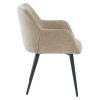 Vente-unique Stoel | Set Van 2 Stoelen Heka - Met Armleuningen - Stof En Metaal - Beige