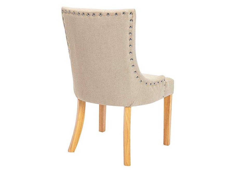 Vente-unique Stoel | Set Van 2 Stoelen Jolia - Stof En Houten Poten - Beige