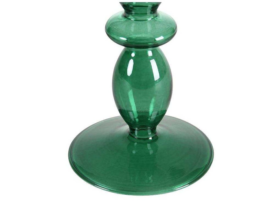 OZAIA Aanbiedingen: Woonaccessoires | Set Van 2 Kandelaars - D9 X H21 Cm En D9 X H18,5 Cm - Glas - Groen - Kandie