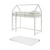 Vente-unique Kinderbed Hoogslaper | Hoogslaper 90 X 190 Cm - Grenen - Wit + Matras - Tarzia